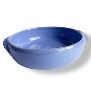 Bybee Pottery Blue Handled Serving Bowl dish with handles Kentucky KY handmade